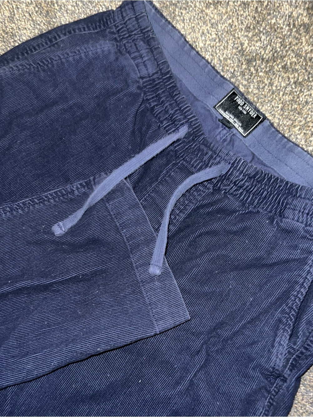 Todd Snyder New York Navy Corduroy Drawstring Joggers/Sweatpants Mens Size Small
